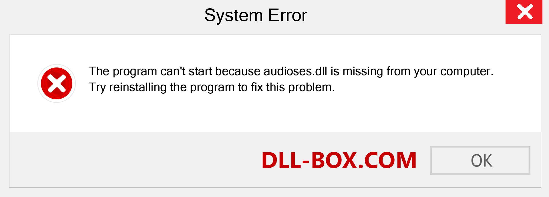  audioses.dll file is missing?. Download for Windows 7, 8, 10 - Fix  audioses dll Missing Error on Windows, photos, images