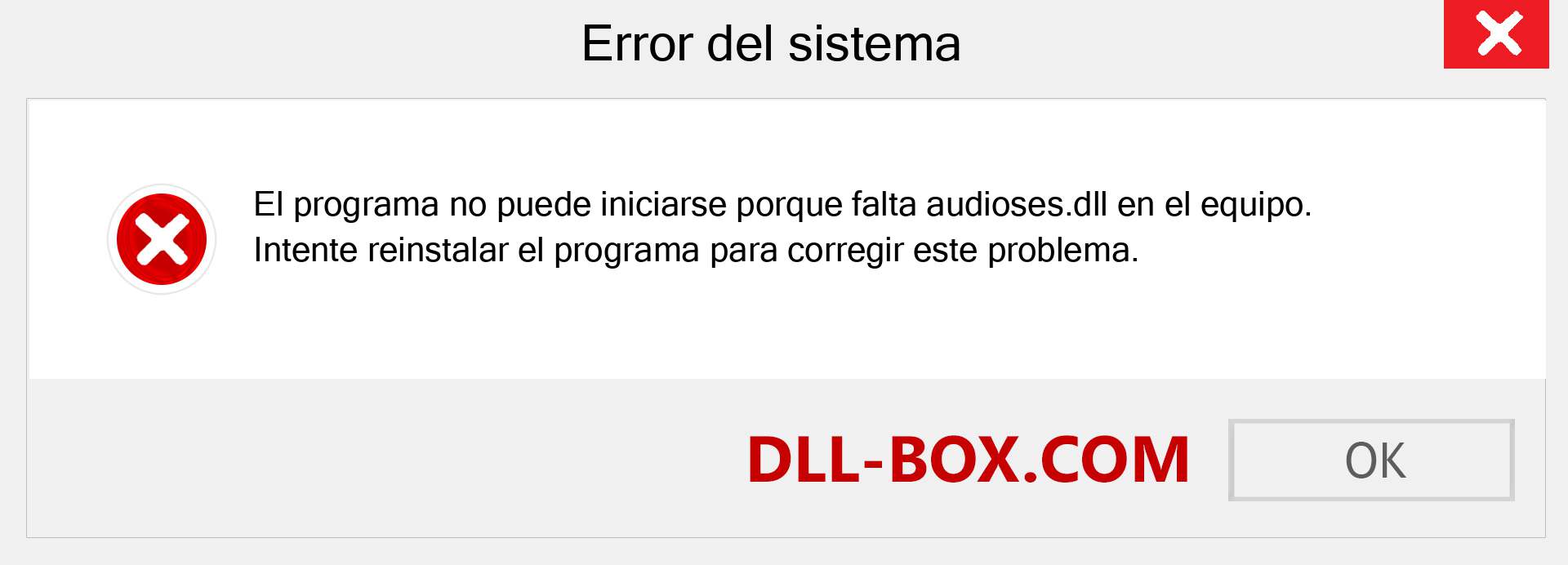 ¿Falta el archivo audioses.dll ?. Descargar para Windows 7, 8, 10 - Corregir audioses dll Missing Error en Windows, fotos, imágenes