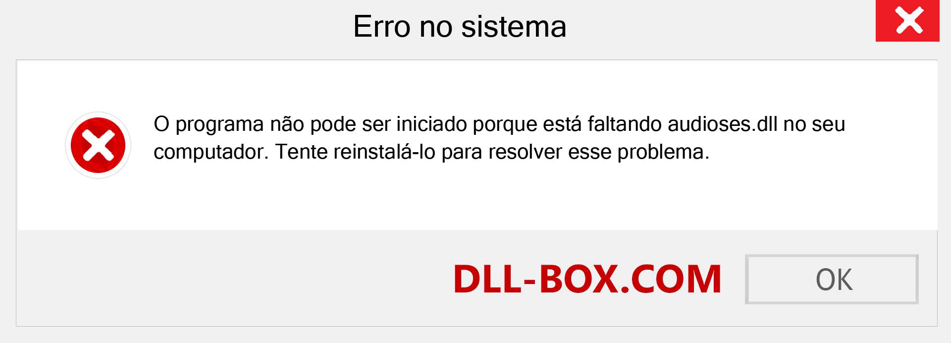 Arquivo audioses.dll ausente ?. Download para Windows 7, 8, 10 - Correção de erro ausente audioses dll no Windows, fotos, imagens